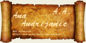 Ana Andrijanić vizit kartica